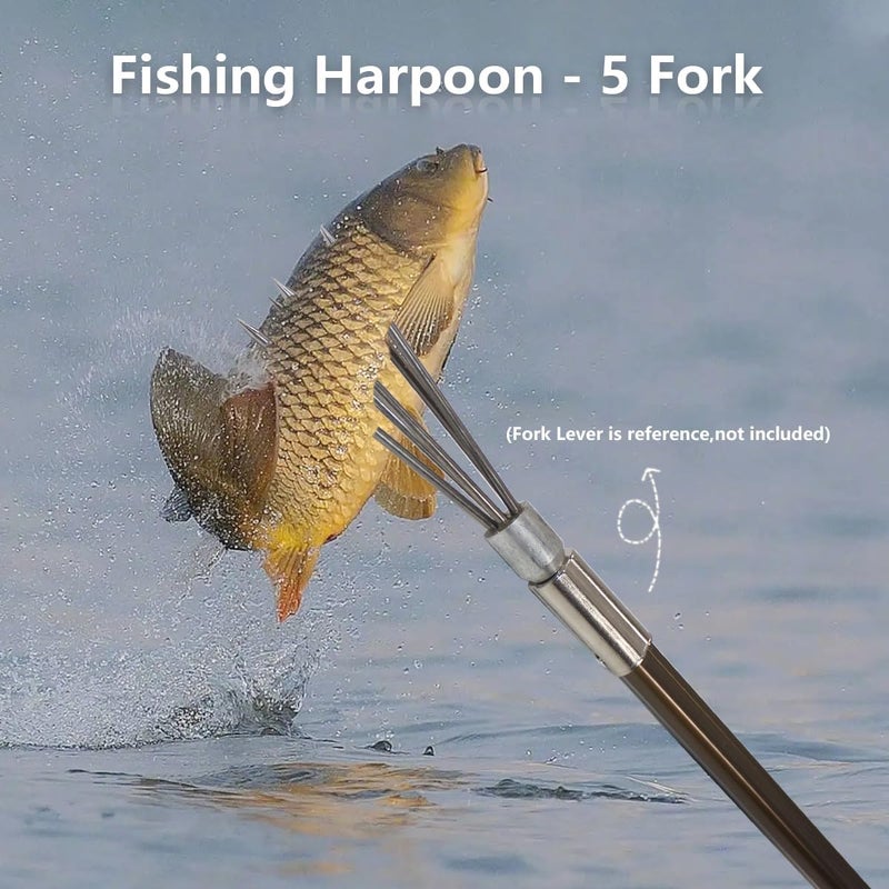 Dutiplus Large Fishing Harpoon 1~11 Prong Barded Stainless Steel Hunting Fish Gig Gaff Fork Hook with 8mm Screw for Catching Big Fish Mole Big Bullfrog - Image 2